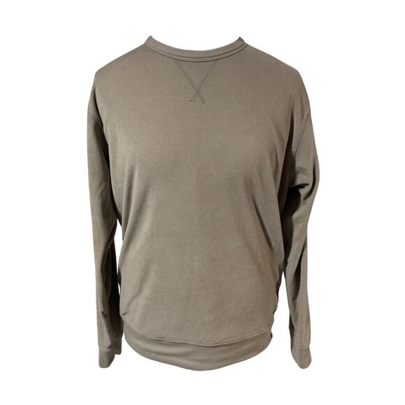 Jachs New York Ultra Softtouch Long Sleeve Crewneck Sweatshirt Mens M Tan Stone - Picture 1 of 6